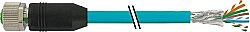 7700-17581-S4W0600 M12 female 0° A-cod. with cable shielded TPE 4x2x24AWG SF/UTP CAT5e bu UL/CSA. CM 6m