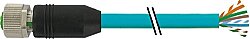 7700-17583-U4W0300 M12 female 0° 8p. EN TPE 4x2x24AWG UTP CAT5e bu UL/CSA, CM 3m