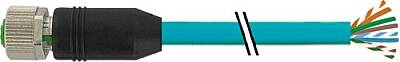 7700-17583-U4W1000 M12 female 0° 8p. EN TPE 4x2x24AWG UTP CAT5e bu UL/CSA, CM 10m - 1