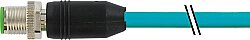 7700-21001-S4X0040 M12 male 0° X-cod. with cable shielded TPE 4x2x26AWG SF/UTP CAT6a bu UL/CSA. CMR 0.4m