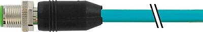7700-21001-S4X0040 M12 male 0° X-cod. with cable shielded TPE 4x2x26AWG SF/UTP CAT6a bu UL/CSA. CMR 0.4m - 1