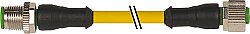 7700-40001-U030150 M12 male 0° / M12 female 0° A-cod. TPE 3x22AWG ye UL/CSA. ITC/PLTC 1.5m