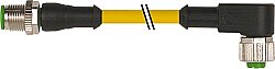 7700-40101-U030100 M12 male 0° / M12 female 90° A-cod. TPE 3x22AWG ye UL/CSA. ITC/PLTC 1m
