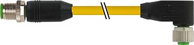 7700-40121-1500250 M12 male 0° / M12 female 90° A-cod. TPE 4x18AWG ye UL/CSA. ITC/PLTC 2.5m - 1