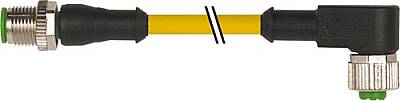 7700-40121-U040100 M12 male 0° / M12 female 90° A-cod. TPE 4x22AWG ye UL/CSA. ITC/PLTC 1m - 1