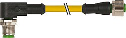 7700-40171-U030060 M12 male 90° / M12 female 0° A-cod. TPE 3x22AWG ye UL/CSA. ITC/PLTC 0.6m