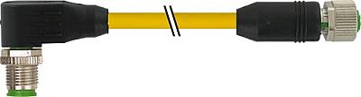 7700-40221-1620100 M12 male 90° / M12 female 0° A-cod. TPE 5x18AWG ye UL/CSA. ITC/PLTC 1m - 1