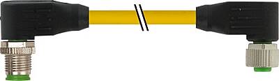 7700-40281-1610100 M12 male 90° / M12 female 90° A-cod. TPE 5x18AWG ye UL/CSA. ITC/PLTC 1m - 1