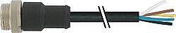 7700-A5001-UMD1000 Mini (7/8) 5 pole, Male (Ext.) 0° w/ Cable PUR 5x1.5 (5x16AWG) bk UL/CSA
