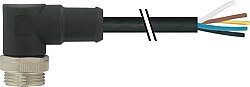 7700-A5011-UMD2000 Mini (7/8) 5 pole, Male (Ext.) 90° w/ Cable PUR 5x1.5 (5x16AWG) bk UL/CSA
