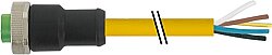 7700-A5021-UBD0200 Mini (7/8) 5 pole, Female 0° w/ Cable PVC 5x16AWG ye UL/CSA, STOOW