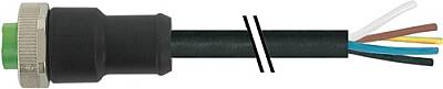 7700-A5021-UMD3000 Mini (7/8) 5 pole, Female 0° w/ Cable PUR 5x1.5 (5x16AWG) bk UL/CSA - 1