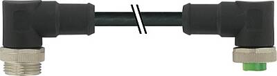 7700-A5A31-UMD1500 Mini (7/8) 5 pole, Male (Ext.) 90°/Female 90° PUR 5x1.5 (5x16AWG) bk UL/CSA - 1