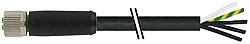 7700-P3221-U9P0300 M12 Power female 0° K-cod. with cable TPE 5x14AWG bk UL/CSA, TC-ER, IEC-PE 3m