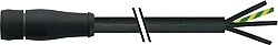 7700-P8221-U9N0300 MQ15 female 0° with cable 600V AC type 3 TPE 4xAWG14 bk UL/CSA, TC-ER, IEC-PE 3m