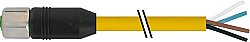 7704-12221-1501000 M12 female 0° with cable V4A TPE 4xAWG18 ye UL/CSA+drag chain 10m