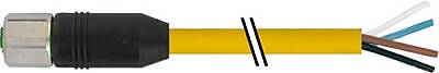 7704-12221-1501000 M12 female 0° with cable V4A TPE 4xAWG18 ye UL/CSA+drag chain 10m - 1