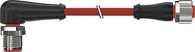 7731-40221-U550060 M12 male 90° / M12 female 0° A-cod. TPE 5x22AWG rd UL/CSA. ITC/PLTC 0.6m - 1