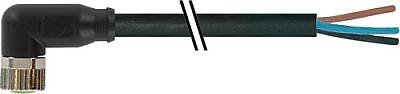 7999-08081-6131000 M8 female 90° A-cod. with cable PVC 3x0.34 bk UL/CSA 10m - 1