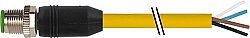 7999-12021-0310150 M12 male 0° A-cod. with cable PUR 4x0.25 ye UL/CSA+drag ch. 1,5m