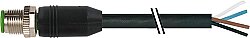 7999-12021-7640500 M12 male 0° A-cod. with cable PUR 4x0.75 bk UL/CSA 5m