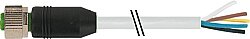 7999-12241-4370500 M12 female 0° A-cod. with cable PUR 5x0.5 gy drag ch. 5m