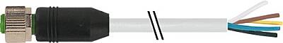 7999-12241-4370700 M12 female 0° A-cod. with cable PUR 5x0.5 gy drag ch. 7m - 1