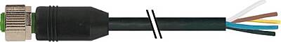7999-12241-7743000 M12 female 0° A-cod. with cable PUR 5x0.75 bk UL/CSA+drag ch. 30m - 1
