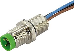 7B00-08563-9690020 M8 male recept. A-cod. front incl. nut PUR-wires 4x0.25 0.2m