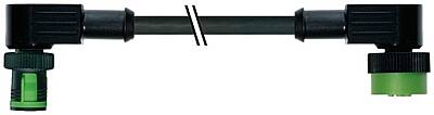 7B50-40261-6340150 MQ12 male 90° / MQ12 female 90° A-cod. PUR 4x0.34 bk UL/CSA+drag ch. 1,5m - 2