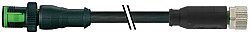 7B50-40561-6300200 MQ12 male 0° / M8 female 0° A-cod. PUR 3x0.25 bk UL/CSA+drag ch. 2m - 2