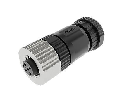 M12 4 PİN DİŞİ DÜZ D KOD  KONNEKTÖR OLVO - 1