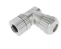 M12 4 PİN DİŞİ 90° METAL D KOD  KONNEKTÖR OLVO