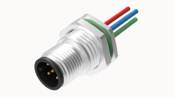 M12 B KOD 5 PİN ERKEK PANEL TİP PG9 ARKA MONTAJ 50 CM KABLOLU KONNEKTÖR OLVO