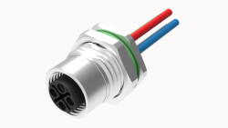 M12 S KOD 4 PİN DİŞİ PANEL TİP PG9 ARKA MONTAJ 50 CM KABLOLU KONNEKTÖR OLVO