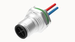M12 S KOD 4 PİN ERKEK PANEL TİP PG9 ARKA MONTAJ 50 CM KABLOLU KONNEKTÖR OLVO