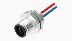M12 T KOD 4 PİN ERKEK PANEL TİP M16*1.5 ÖN MONTAJ 50 CM KABLOLU KONNEKTÖR OLVO