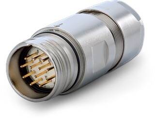M23 SİNYAL 17 PİN ERKEK P TİPİ SAAT YÖNÜ TERSİ LEHİM KONTAK KONNEKTÖR OLVO - 1