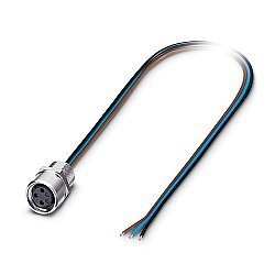 SACC-E-M 8FS-3CON-M8/1,0 - Cihaz geçmeli konnektörü önde montaj