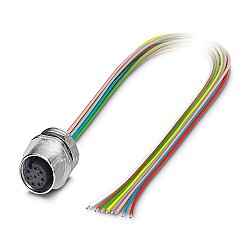 SACC-E-M12FS-8CON-PG9/0,5 - Cihaz geçmeli konnektörü önde montaj