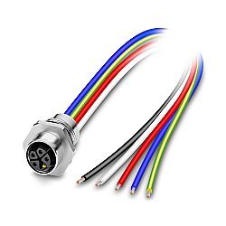 SACC-E-M12FSK-4PE-M16XL/0,5-US - Cihaz geçmeli konnektörü önde montaj