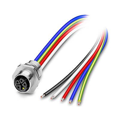 SACC-E-M12FSK-4PE-M16XL/2,0-US - Cihaz geçmeli konnektörü önde montaj - 1