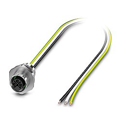 SACC-E-M12FSS-2PE-M16XL/1,0-US - Cihaz geçmeli konnektörü önde montaj