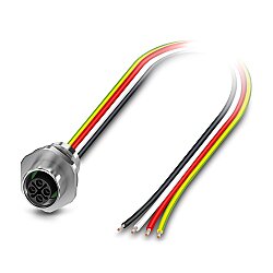 SACC-E-M12FSS-3PE-M16XL/2,0-US - Cihaz geçmeli konnektörü önde montaj