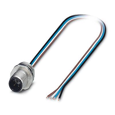 SACC-E-M12MS-4CON-PG9/0,5 - Cihaz geçmeli konnektörü önde montaj - 1