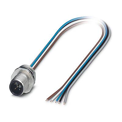 SACC-E-M12MS-5CON-PG9/0,5 - Cihaz geçmeli konnektörü önde montaj - 1