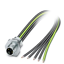 SACC-E-M12MSK-4PE-M16XL/0,2 - Cihaz geçmeli konnektörü önde montaj