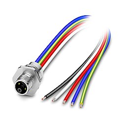 SACC-E-M12MSK-4PE-M16XL/1,0-US - Cihaz geçmeli konnektörü önde montaj