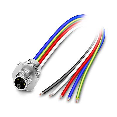 SACC-E-M12MSK-4PE-M16XL/1,0-US - Cihaz geçmeli konnektörü önde montaj - 1