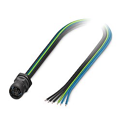 SACC-E-S15FS-5PE-M20/0,25 - Cihaz geçmeli konnektörü önde montaj